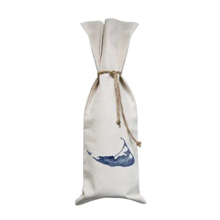 Darker Navy Nantucket Island Wine Bag