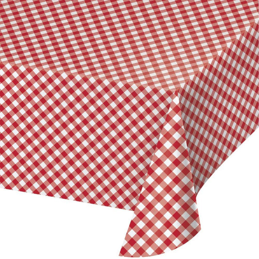 Classic Gingham Paper Tablecover, 54" X 102", 1/Pkg