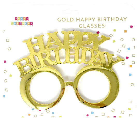 Gold Happy Birthday Glasses