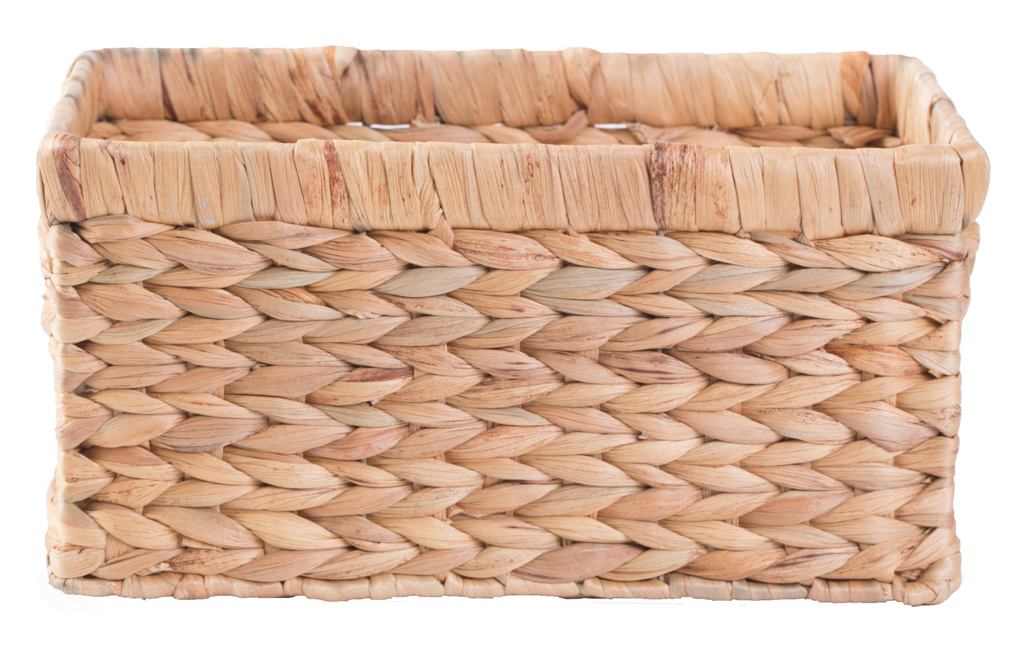 Natural Woven Water Hyacinth Wicker Storage Bin Basket
