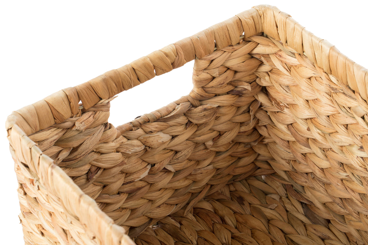 Natural Woven Water Hyacinth Wicker Storage Bin Basket
