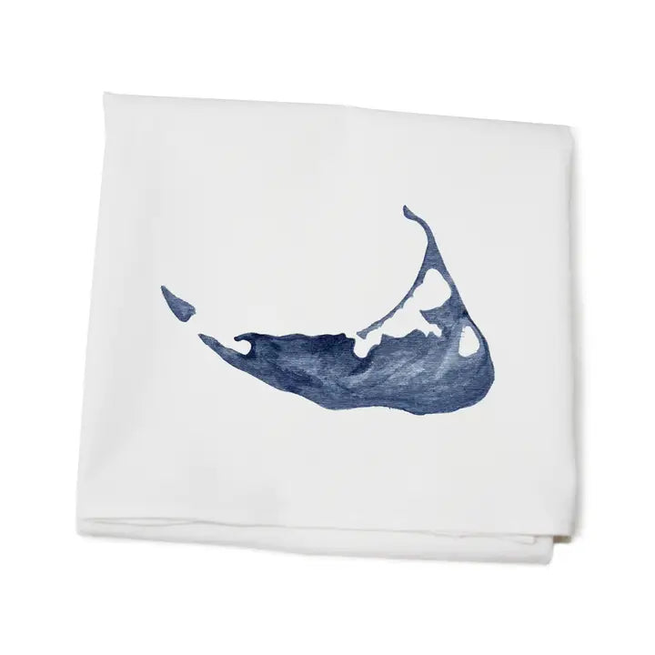 Darker Navy Nantucket Island Flour Sack Towel