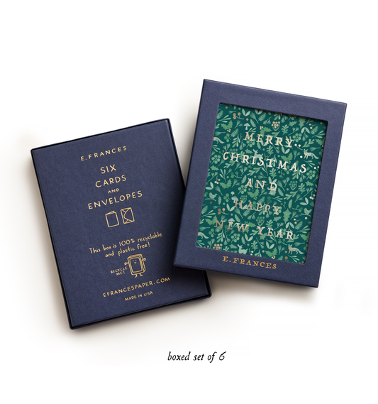 Winter Forest Christmas & New Year Boxed Set of 6 Cards