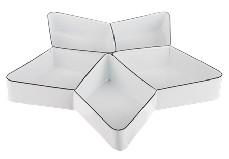 White Enamel Star Tray