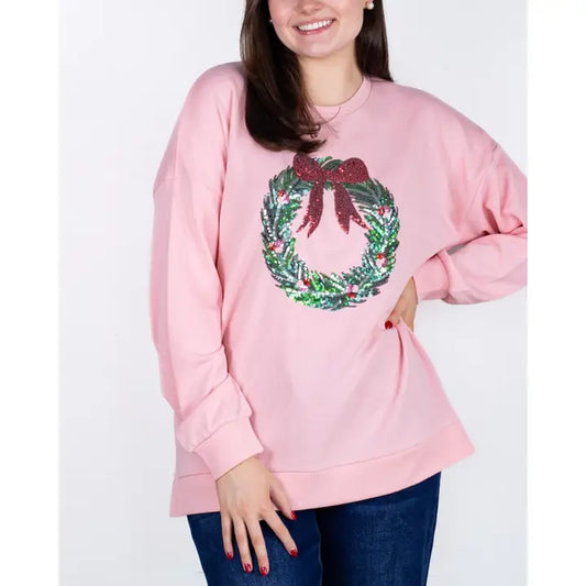 Clara Wreath Sequin Sweatshirt