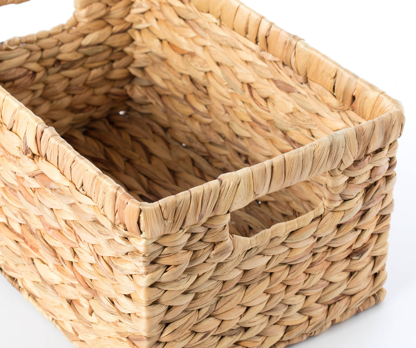 Natural Woven Water Hyacinth Wicker Storage Bin Basket