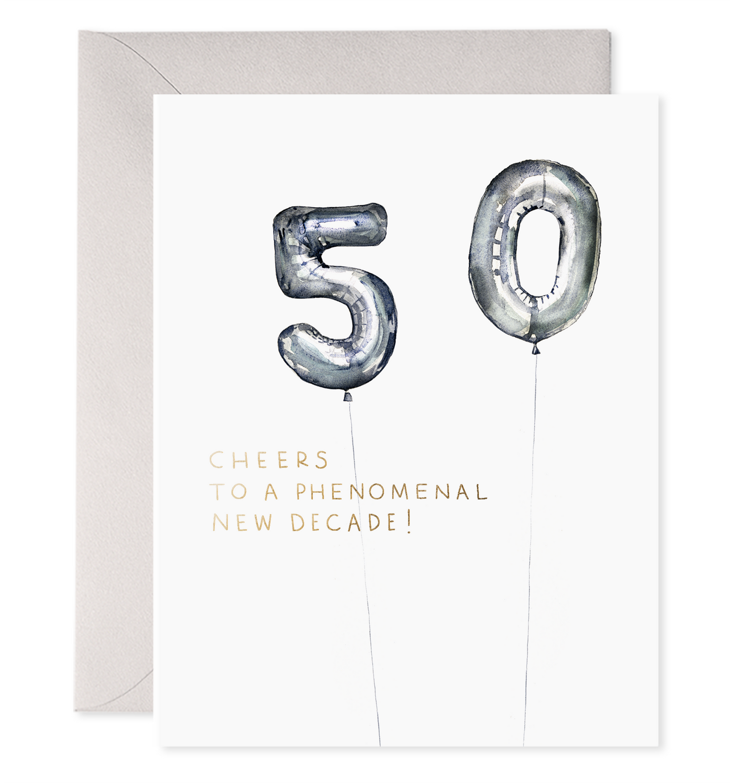 Helium 50 | 50th Birthday Greeting Card: 4.25 X 5.5 INCHES