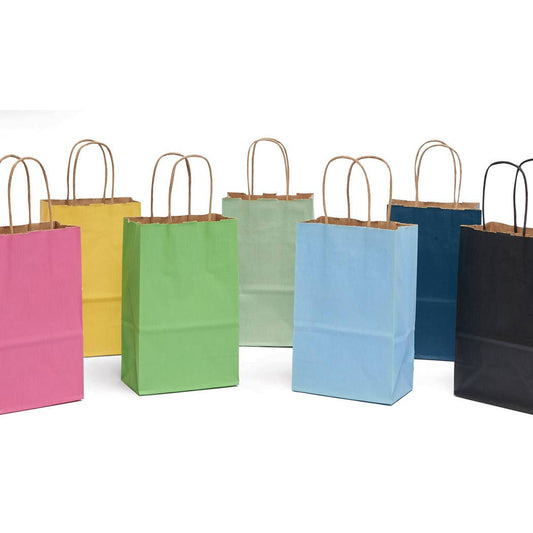 Recycled Shadow Stripe Kraft Paper Shopping Bags