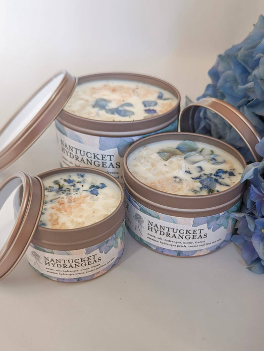 NANTUCKET HYDRANGEAS Hydrangea Sea Salt Candle