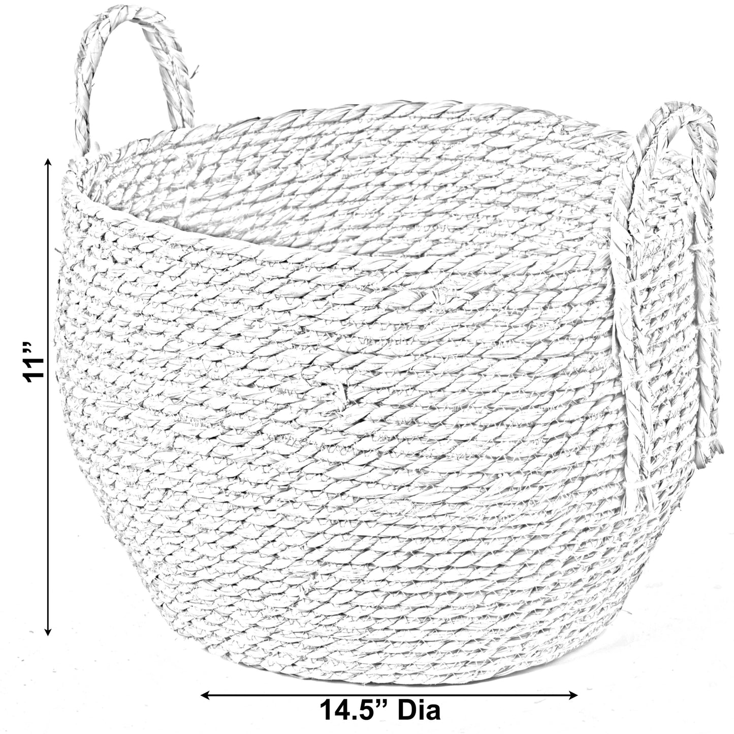 Decorative Round Wicker Woven Rope Storage Blanket Basket