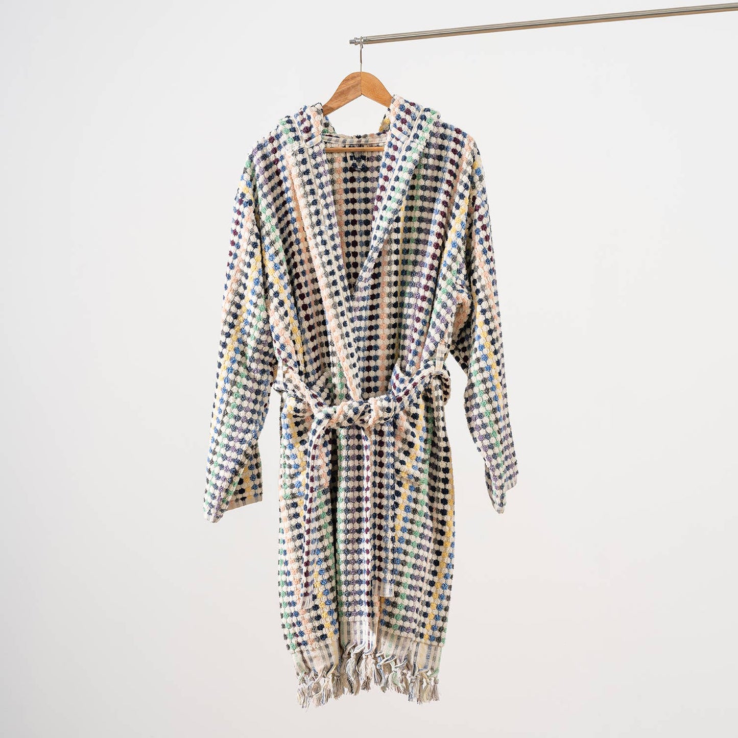 Pompom Bathrobe Handloom Turkish Cotton Resort Heavy Luxury