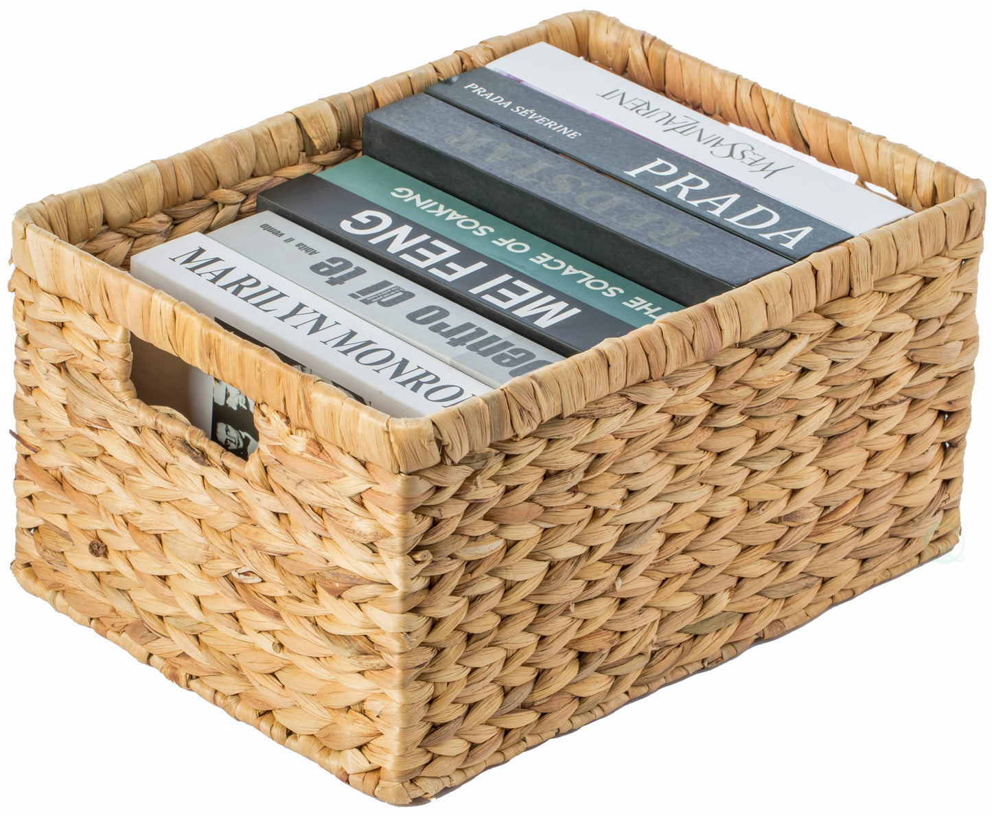 Natural Woven Water Hyacinth Wicker Storage Bin Basket