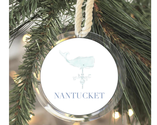 Custom Nantucket Whale Weathervane Christmas Ornament