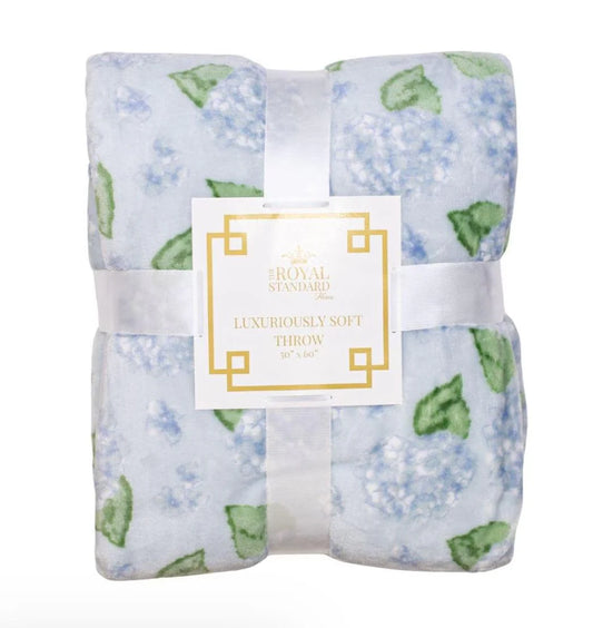 Hydrangea Throw Light Blue 50x60