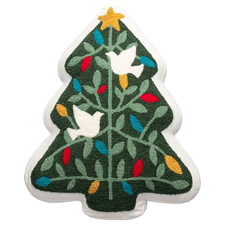 SHAPED EMBROIDERED PILLOW CHRISTMAS TREE (H25)
