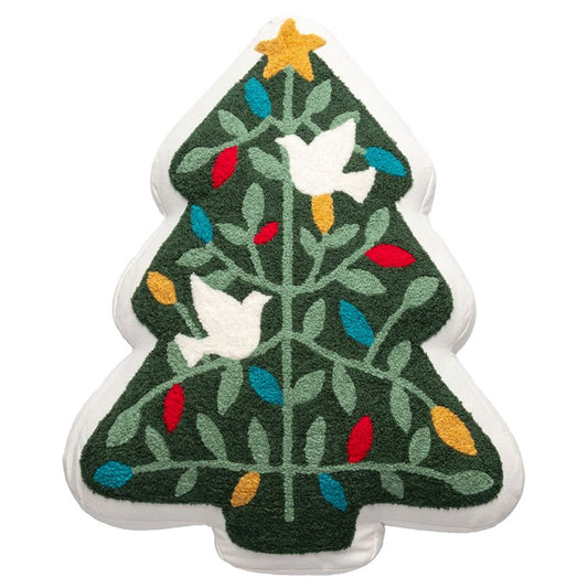 SHAPED EMBROIDERED PILLOW CHRISTMAS TREE (H25)