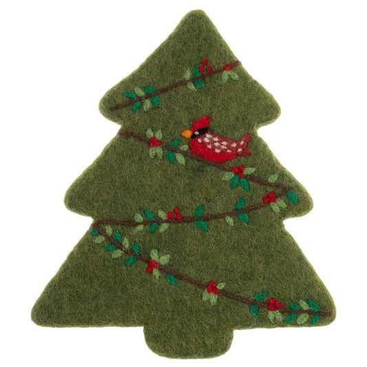 CHRISTMAS TREE FELT TRIVET (H25)