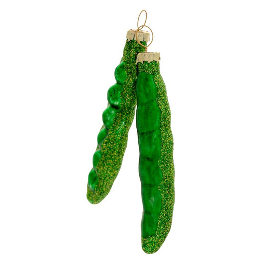 PEAS IN A POD GLASS ORNAMENT (H25)