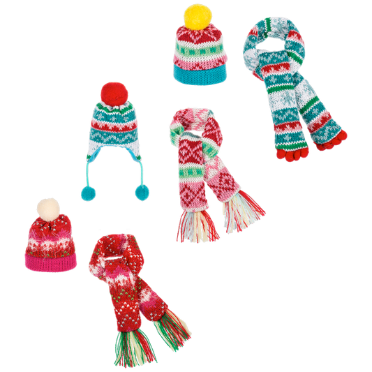 Knit Hat w/Scarf Wine Bottle Toppers