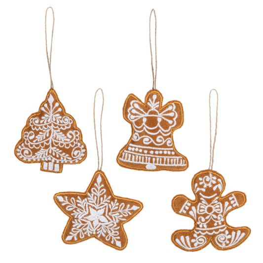 Stitched Gingerbread Icon Ornaments
