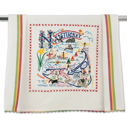 Nantucket Hand-Embroidered Dish Towel