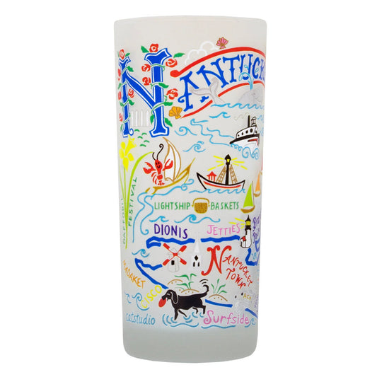 Nantucket Frosted Drinking Glasses set/2