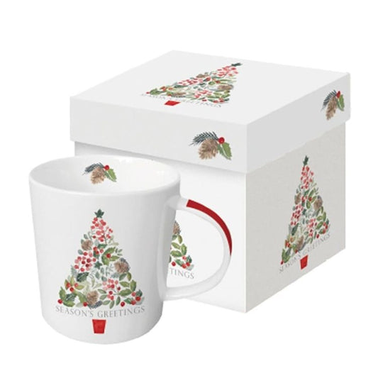 MUG IN GIFT BOX- MERRY GREETINGS, WHITE